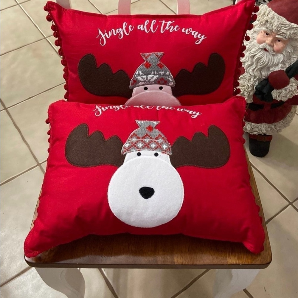 New Christmas pillows (2) handmade out of placemats